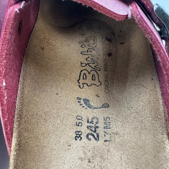 Birkenstock Birkis Boston Clog Womens 38EU 7US Burgundy Slip On Mule Comfort - Picture 6 of 11